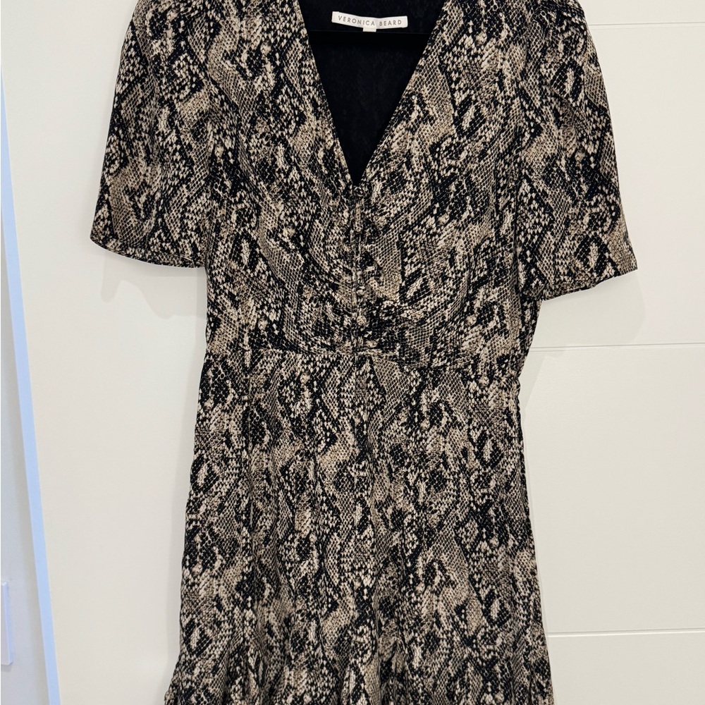 Veronica Beard Black and Cream Mini Dress